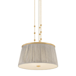 Hudson Valley - 8528-AGB - Three Light Pendant - Valeria - Aged Brass