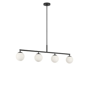 Generation Lighting - GLC1814MBKE - Four Light Linear Chandelier - Nube - Midnight Black