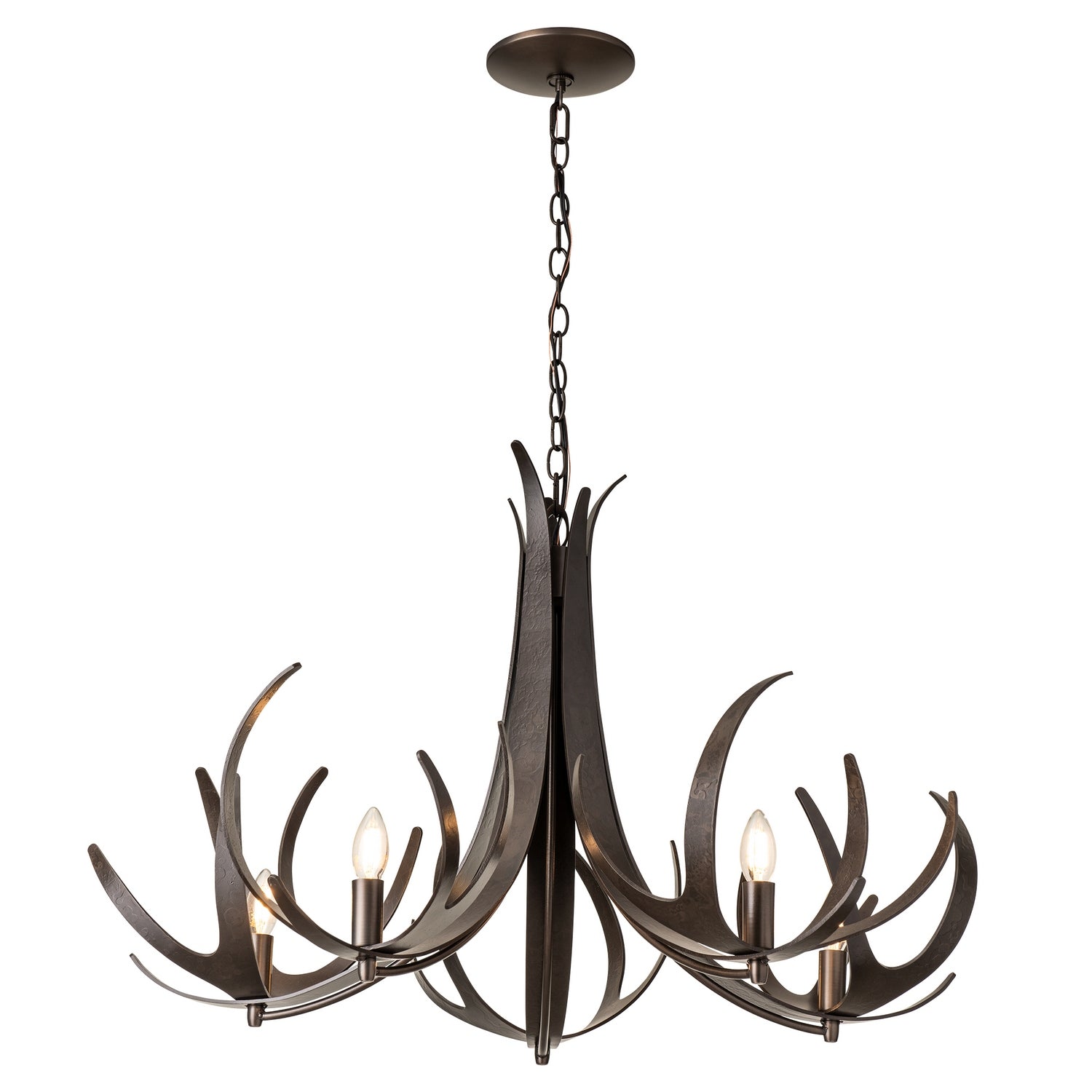 Hubbardton Forge - 101325-SKT-89 - Caribou 5-Light Chandelier - Caribou - Ink