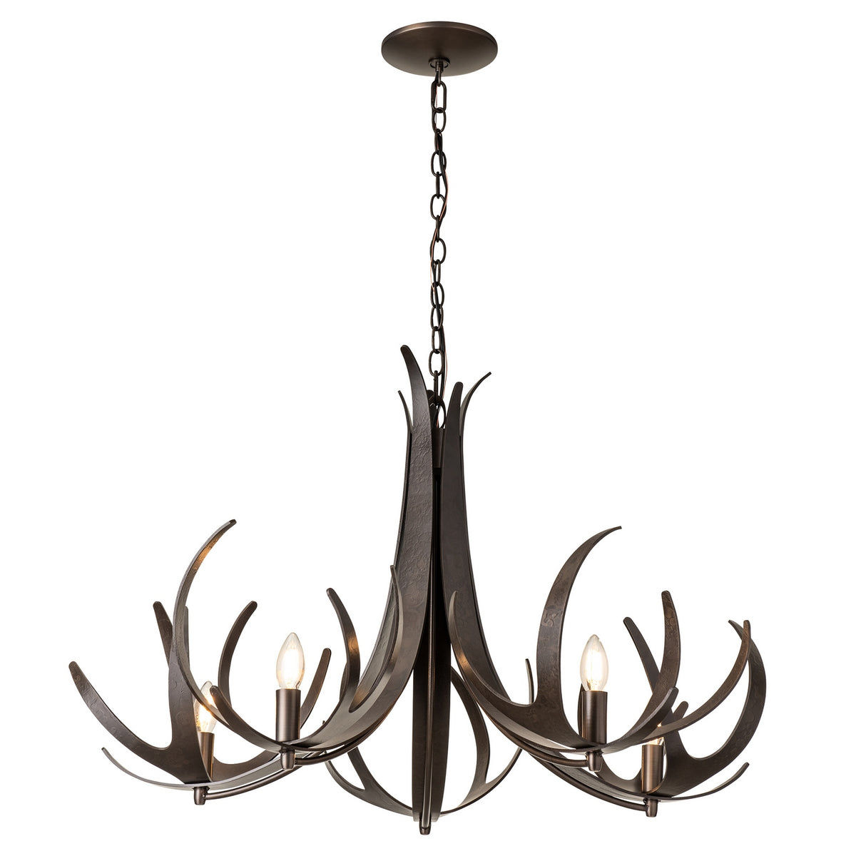 Hubbardton Forge - 101325-SKT-89 - Caribou 5-Light Chandelier - Caribou - Ink