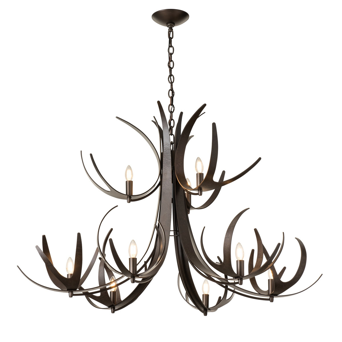 Hubbardton Forge - 101326-SKT-89 - Caribou 9-Light Tiered Chandelier - Caribou - Ink