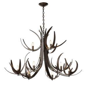 Hubbardton Forge - 101326-SKT-89 - Caribou 9-Light Tiered Chandelier - Caribou - Ink