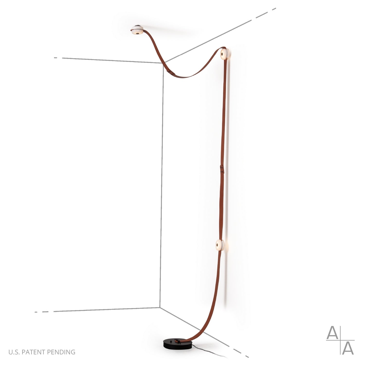 Hubbardton Forge - 402801-LED-STND-86-LW-PG - Snaps Floor-to-Ceiling Plug-in LED Lamp - Snaps - Modern Brass
