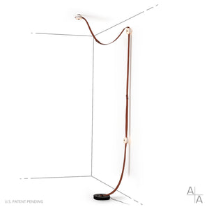 Hubbardton Forge - 402801-LED-STND-86-LW-PG - Snaps Floor-to-Ceiling Plug-in LED Lamp - Snaps - Modern Brass