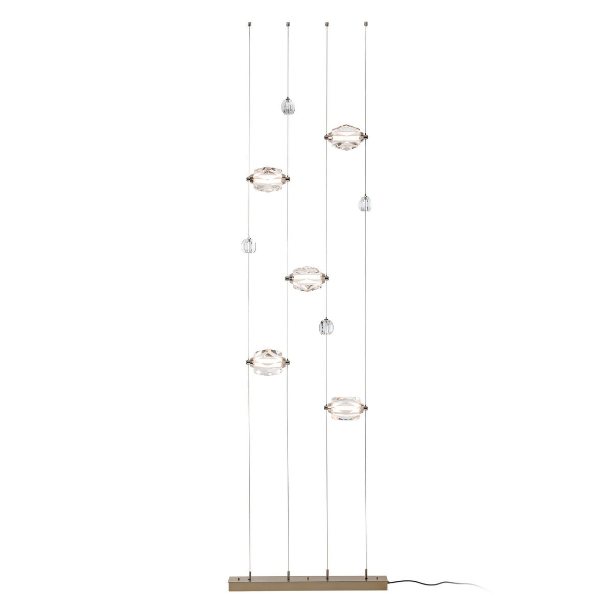 Hubbardton Forge - 289470-LED-STND-86-CR - Gatsby 5-Light Floor to Ceiling Plug-In LED Lamp - Gatsby - Modern Brass