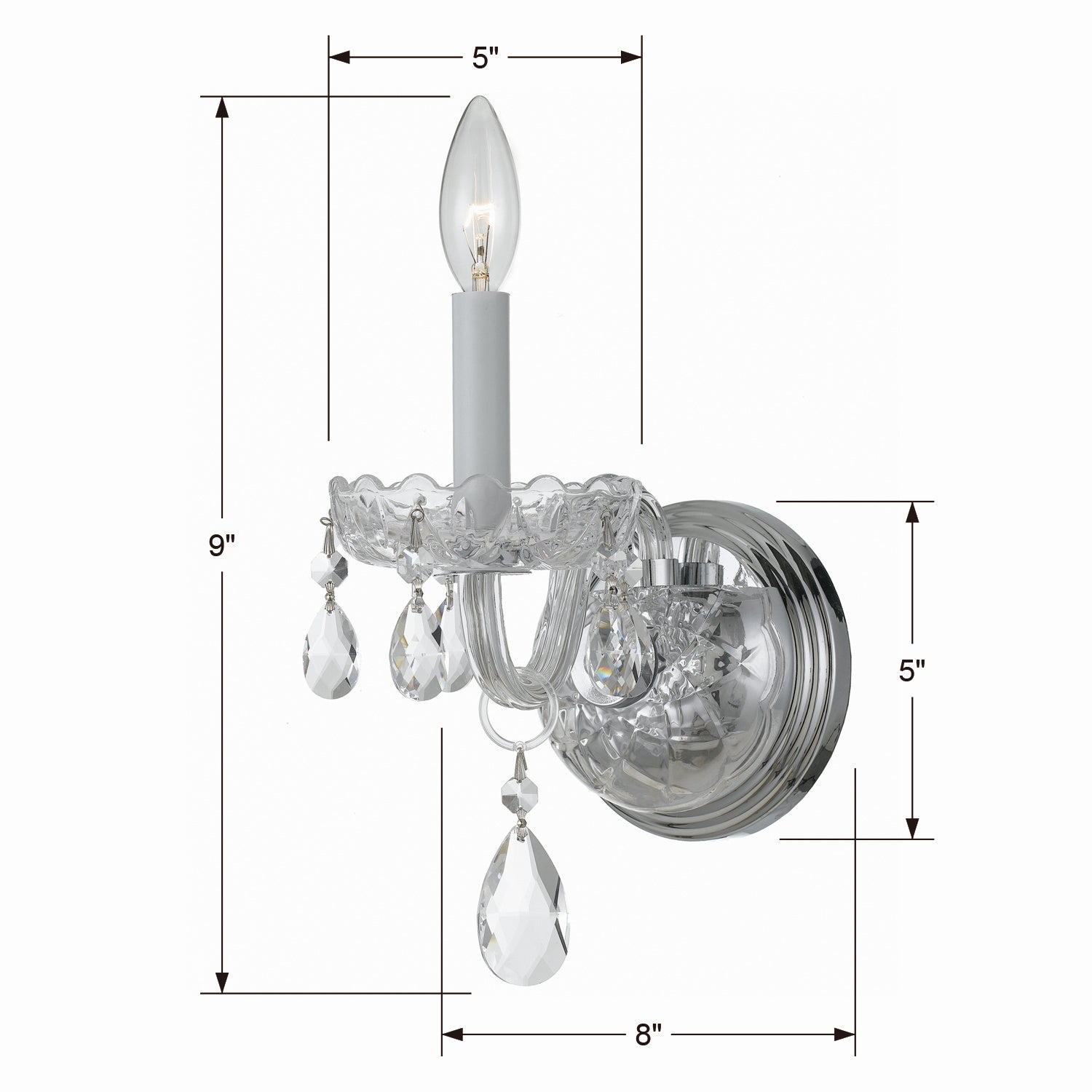 Crystorama - 1031-CH-CL-SAQ - One Light Wall Sconce - Traditional Crystal - Polished Chrome
