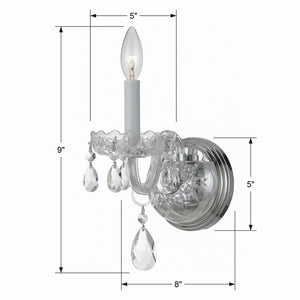 Crystorama - 1031-CH-CL-SAQ - One Light Wall Sconce - Traditional Crystal - Polished Chrome