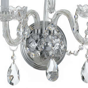 Crystorama - 1032-CH-CL-SAQ - Two Light Wall Sconce - Traditional Crystal - Polished Chrome