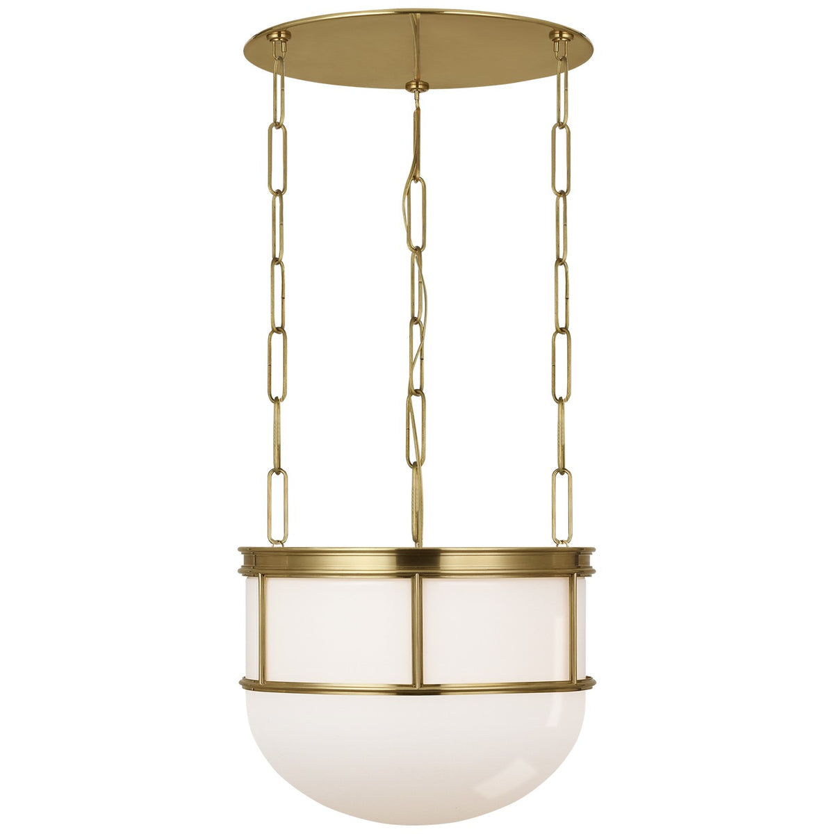 Visual Comfort Signature - CHC 5125AB-WG - LED Lantern - Martil - Antique-Burnished Brass with White Glass