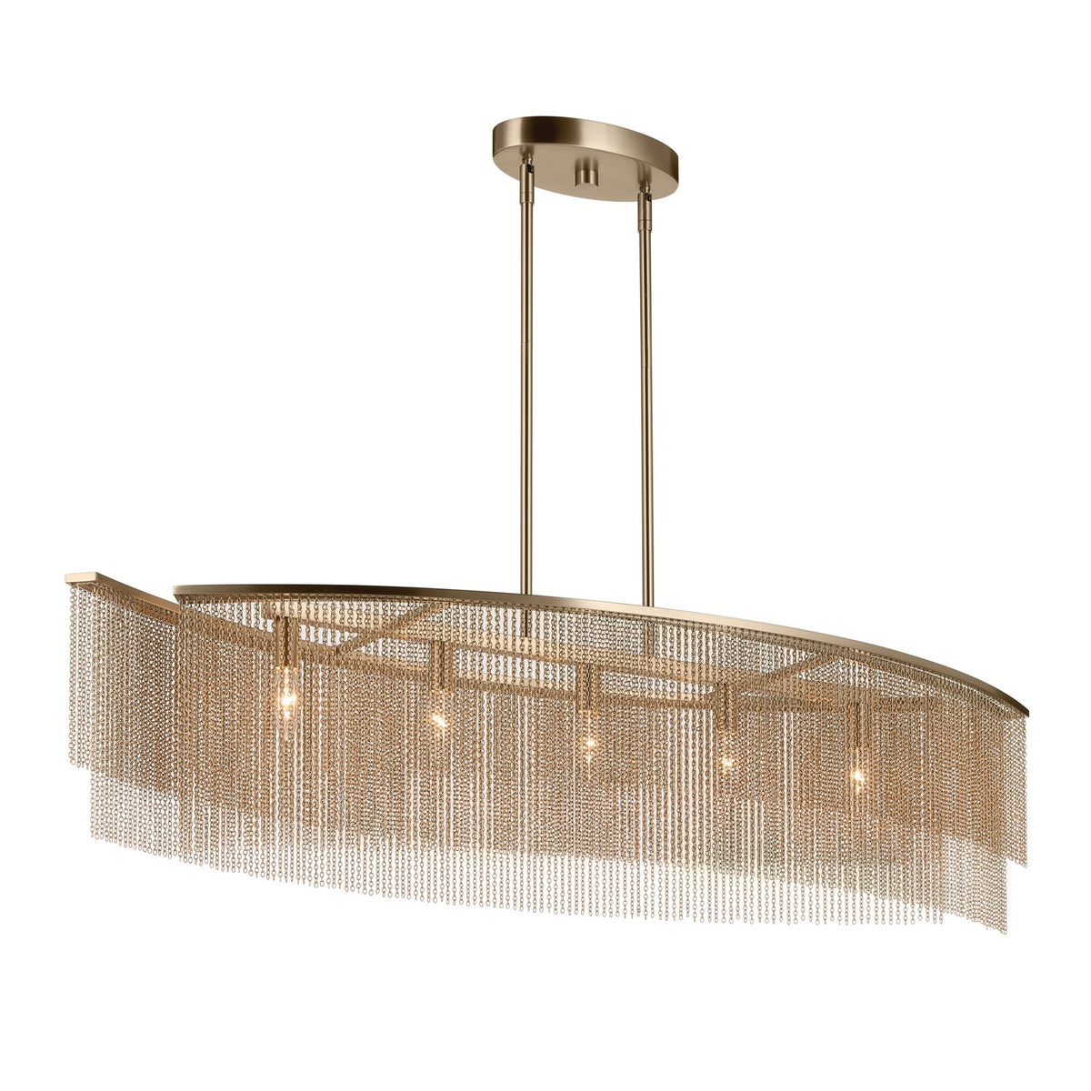 Kichler - 52825CPZ - Five Light Linear Chandelier - Khaite - Champagne Bronze