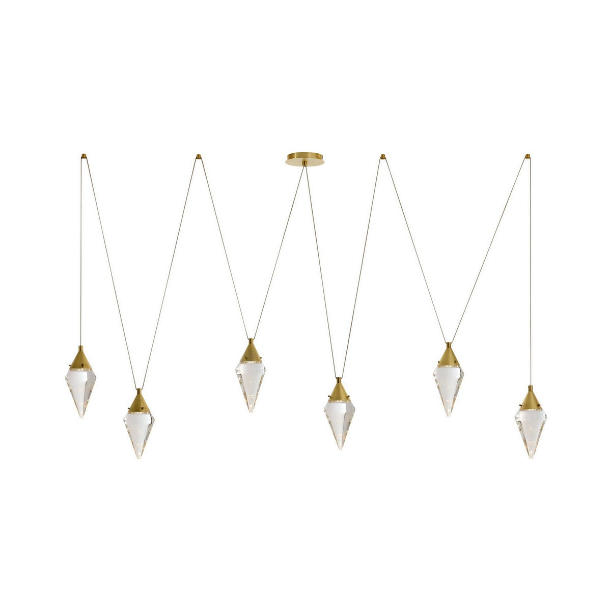 Arteriors - DLC60 - LED Chandelier - Berkley - Clear/Antique Brass