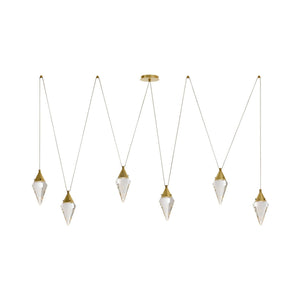 Arteriors - DLC60 - LED Chandelier - Berkley - Clear/Antique Brass