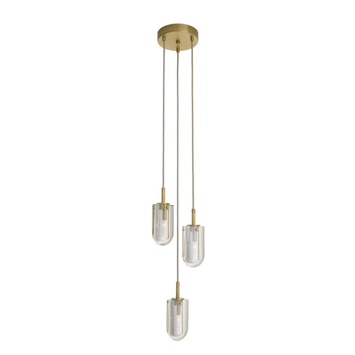 Arteriors - DPC29 - Three Light Chandelier - Javier - Champagne/Antique Brass