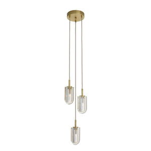 Arteriors - DPC29 - Three Light Chandelier - Javier - Champagne/Antique Brass
