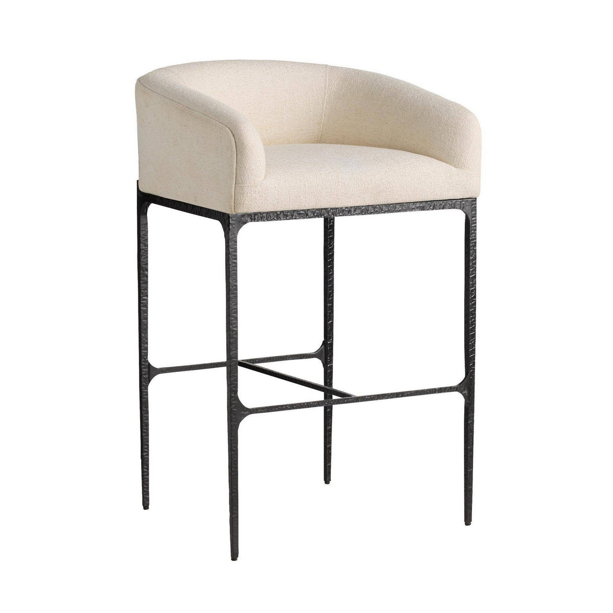 Arteriors - FSI30 - Bar Stool - Osbourne - Oxford White/Blackened Iron