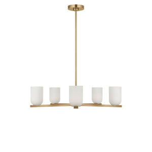 Generation Lighting - GLC1935SB - Five Light Chandelier - Neblina - Satin Brass