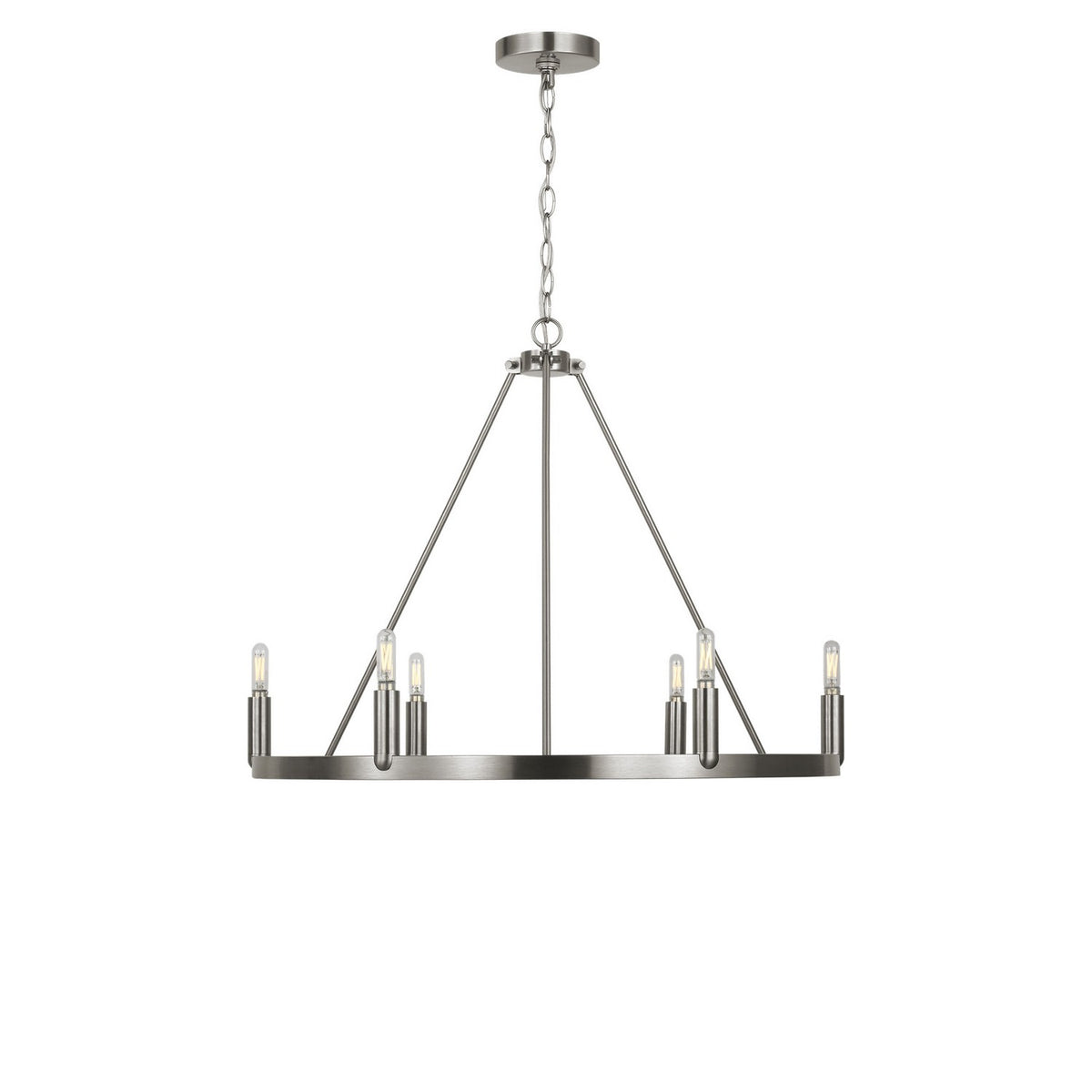 Generation Lighting - GLC2016BNE - Six Light Chandelier - Mirla - Brushed Nickel