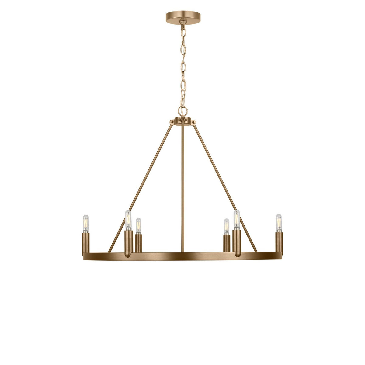 Generation Lighting - GLC2016SBE - Six Light Chandelier - Mirla - Satin Brass