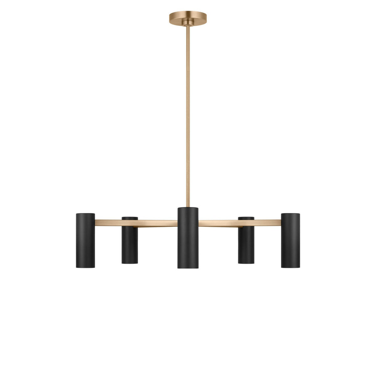 Generation Lighting - GLC2055SB - Five Light Chandelier - Zentro - Satin Brass
