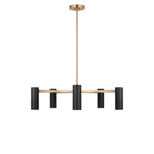 Generation Lighting - GLC2055SBE - Five Light Chandelier - Zentro - Satin Brass