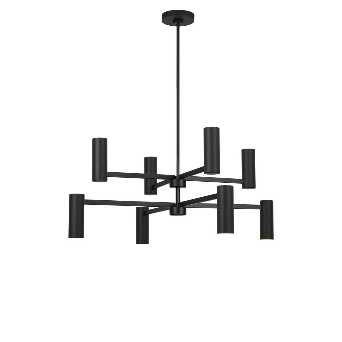 Generation Lighting - GLC2068MBKE - Eight Light Chandelier - Zentro - Midnight Black
