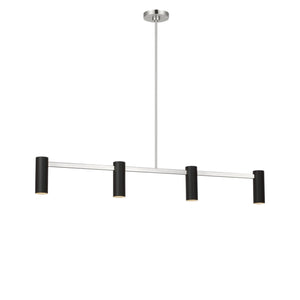 Generation Lighting - GLC2074BNE - Four Light Linear Chandelier - Zentro - Brushed Nickel