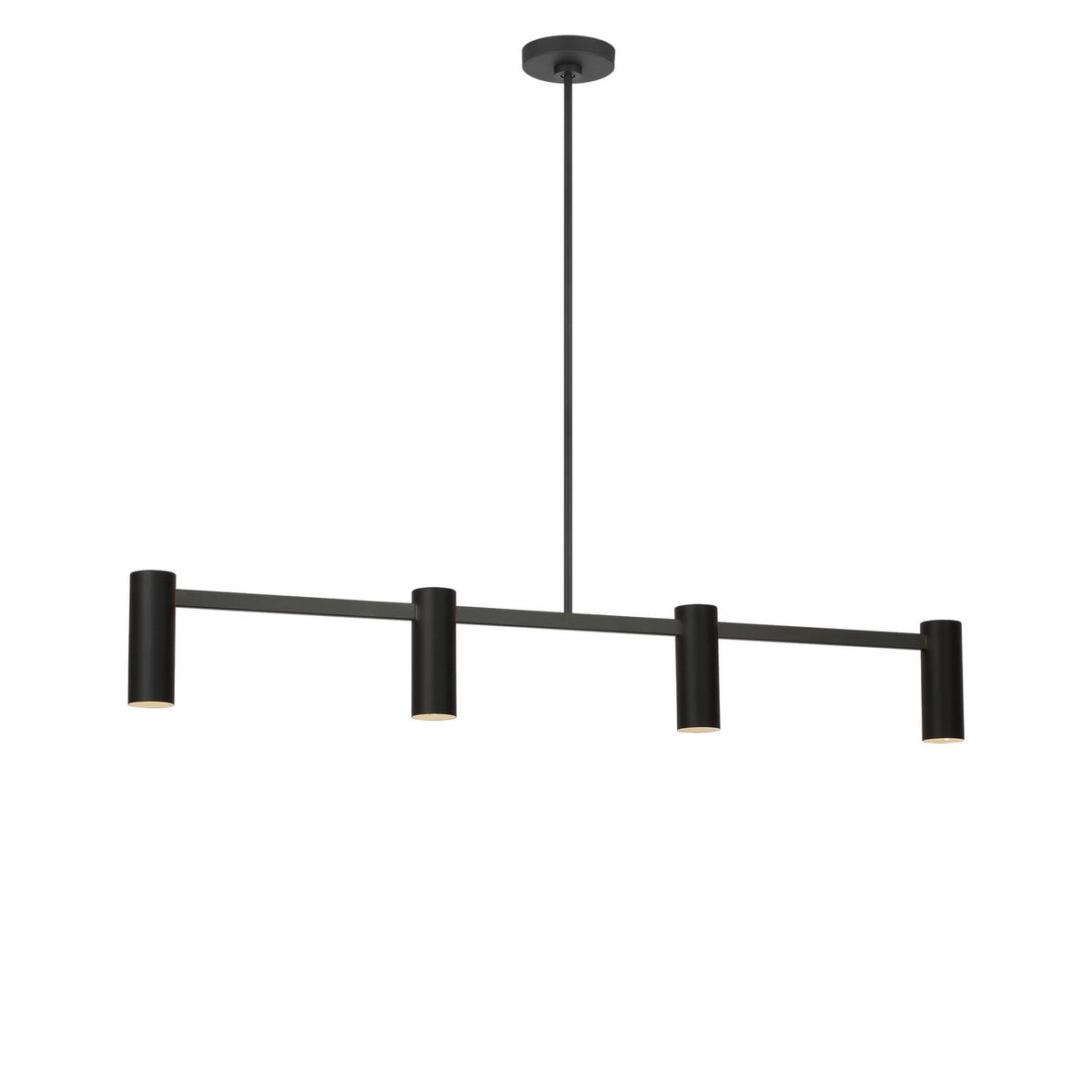Generation Lighting - GLC2074MBK - Four Light Linear Chandelier - Zentro - Midnight Black