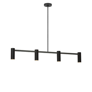 Generation Lighting - GLC2074MBK - Four Light Linear Chandelier - Zentro - Midnight Black
