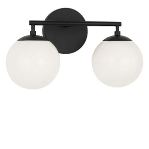 Generation Lighting - GLV1842MBKE - Two Light Vanity - Nube - Midnight Black