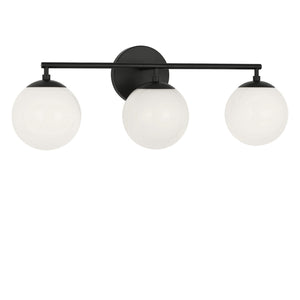 Generation Lighting - GLV1853MBKE - Three Light Vanity - Nube - Midnight Black