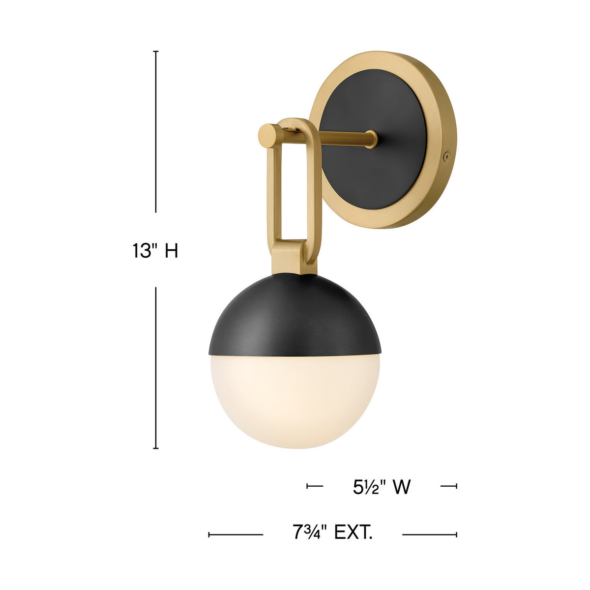 Hinkley - 54560LCB-BK - LED Wall Sconce - Bowie - Lacquered Brass