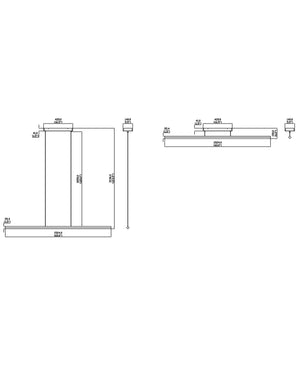 ET2 - E21370-BK - LED Linear Pendant - Hover - Black