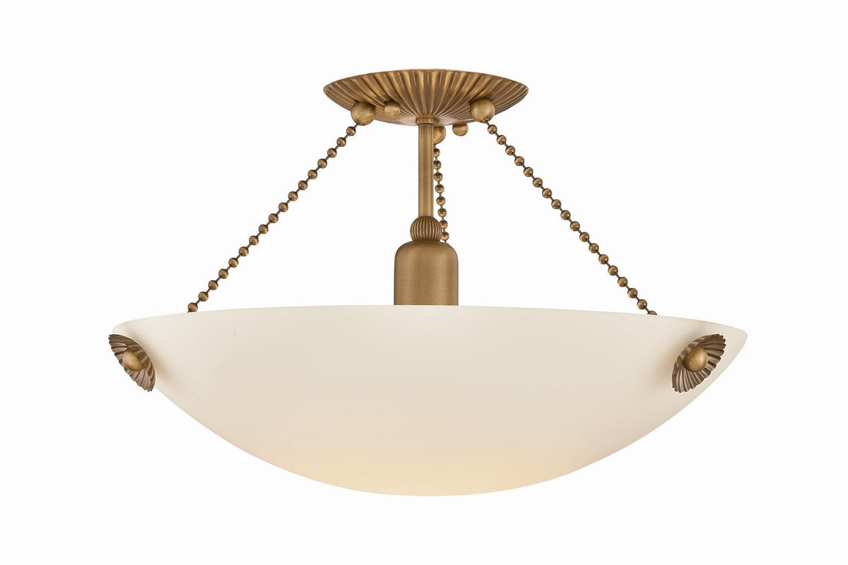 Mitzi - H1185601-PBR - One Light Semi Flush Mount - Vivienne - Patina Brass