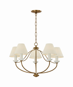 Mitzi - H1197805-PBR - Five Light Chandelier - Brinlea - Patina Brass