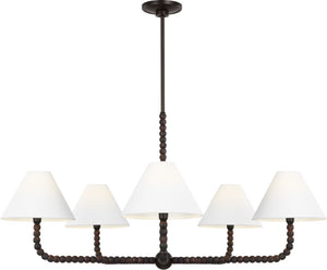 Visual Comfort Studio - SCCHCCH112AIBAWWL - Five Light Chandelier - Fiona - Aged Iron