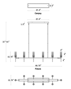 Flambeau Linear Pendant