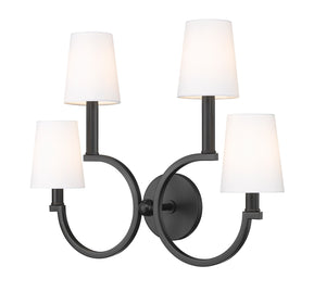 Z-Lite - 2016-4S-MB - Four Light Wall Sconce - Cordelia - Matte Black