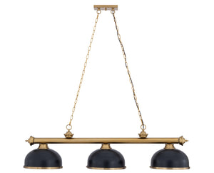 Z-Lite - 2306-3HBR-D12MB+HBR - Three Light Billiard - Cordon - Heritage Brass