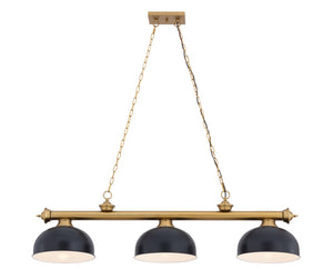 Z-Lite - 2306-3HBR-D13MB - Three Light Billiard - Cordon - Heritage Brass