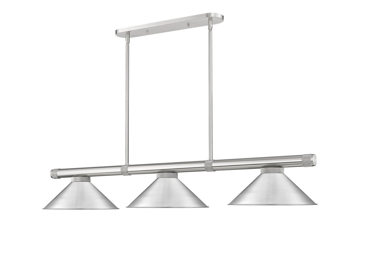 Z-Lite - 3050-3BN-BN15 - Three Light Billiard - Vanguard - Brushed Nickel