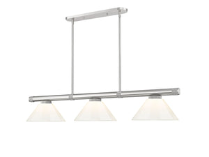 Z-Lite - 3050-3BN-PWH - Three Light Billiard - Vanguard - Brushed Nickel