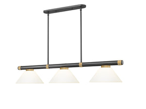 Z-Lite - 3050-3MB-RB-AMO14 - Three Light Billiard - Vanguard - Matte Black + Rubbed Brass