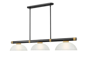 Z-Lite - 3050-3MB-RB-DWL14 - Three Light Billiard - Vanguard - Matte Black + Rubbed Brass