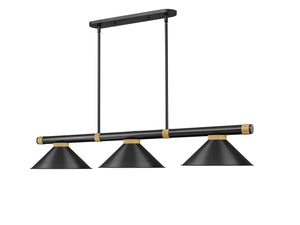 Z-Lite - 3050-3MB-RB-MB15 - Three Light Billiard - Vanguard - Matte Black + Rubbed Brass