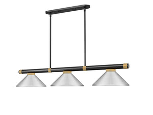 Z-Lite - 3050-3MB-RB-MBN - Three Light Billiard - Vanguard - Matte Black + Rubbed Brass