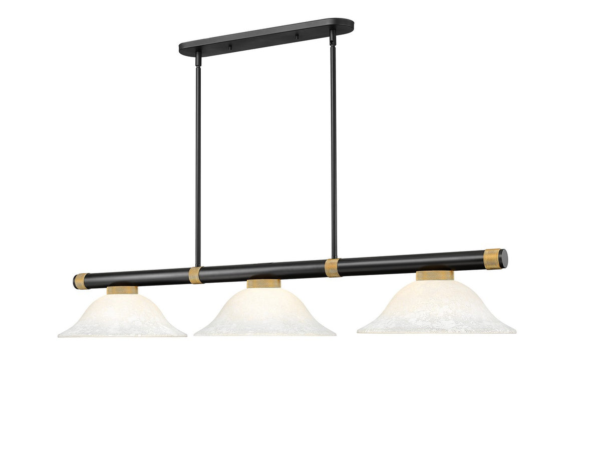 Z-Lite - 3050-3MB-RB-WM16 - Three Light Billiard - Vanguard - Matte Black + Rubbed Brass