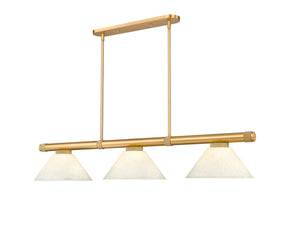 Z-Lite - 3050-3RB-AGM14 - Three Light Billiard - Vanguard - Rubbed Brass