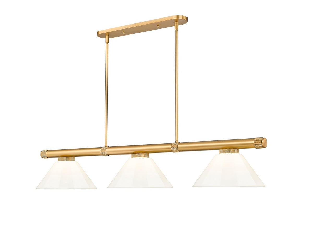 Z-Lite - 3050-3RB-PWH - Three Light Billiard - Vanguard - Rubbed Brass