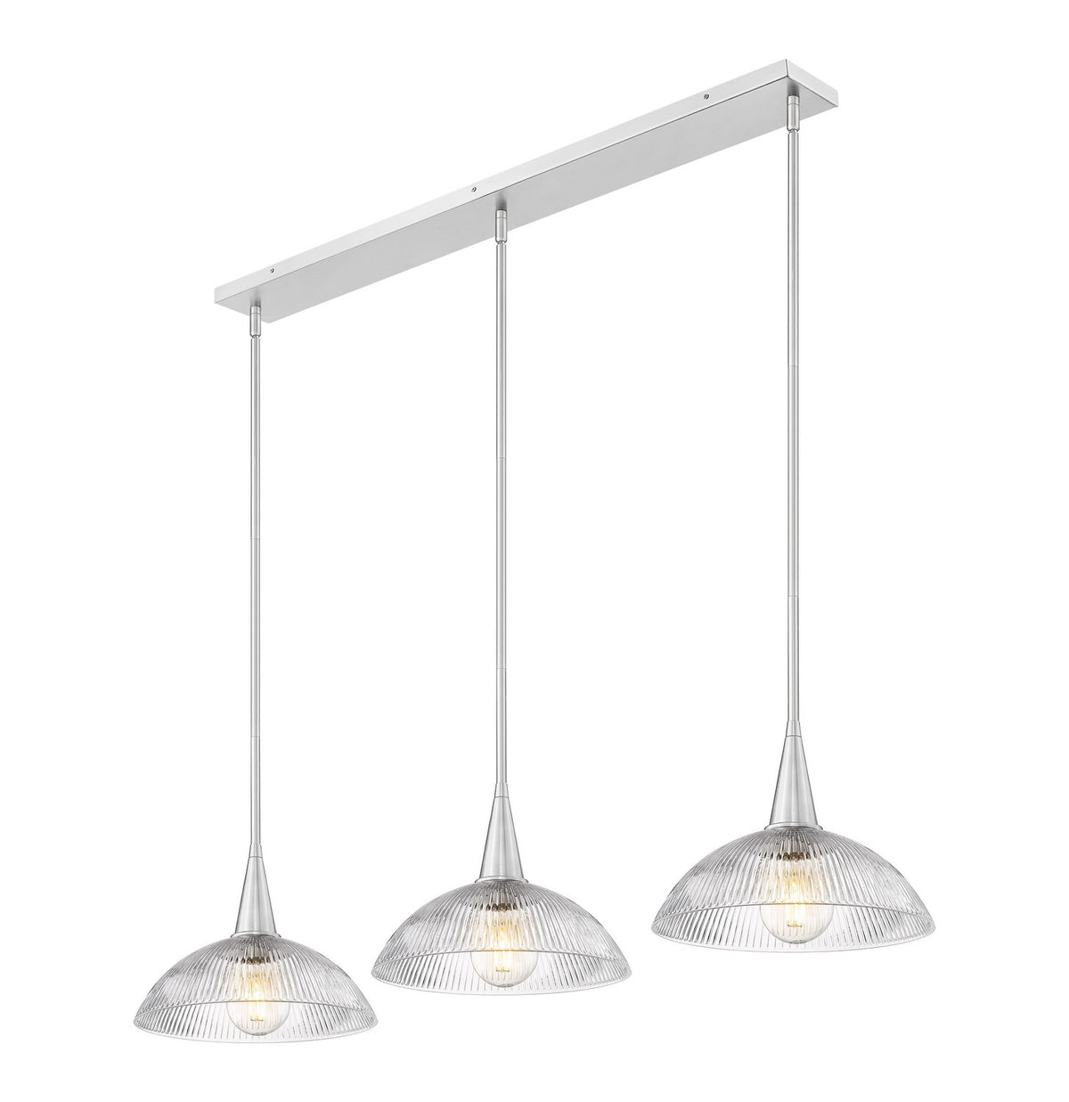 Z-Lite - 3051P12-3L-BN - Three Light Linear Chandelier - Lunelle - Brushed Nickel