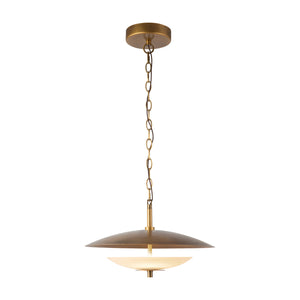 Alora - PD315015VBOP - LED Pendant - Prescott - Vintage Brass/Opal Matte Glass